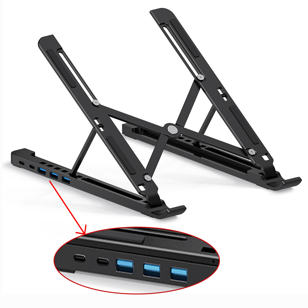 Wholesale X5U Foldable Dock Station Adjustable Laptop Stand With Usb Hub From Laptop Stand Factory