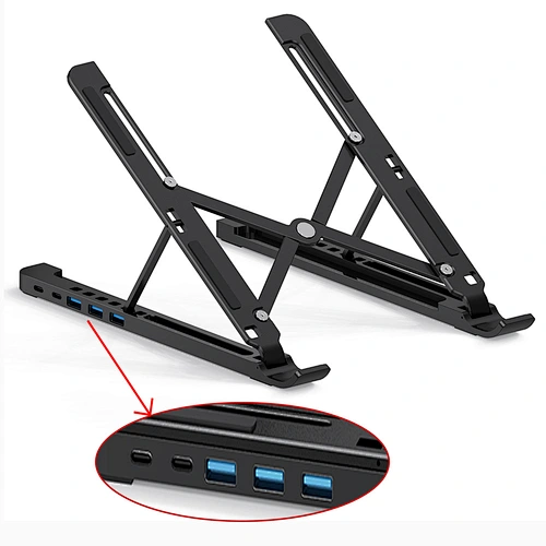 Wholesale X5U Foldable Dock Station Adjustable Laptop Stand With Usb Hub From Laptop Stand Factory