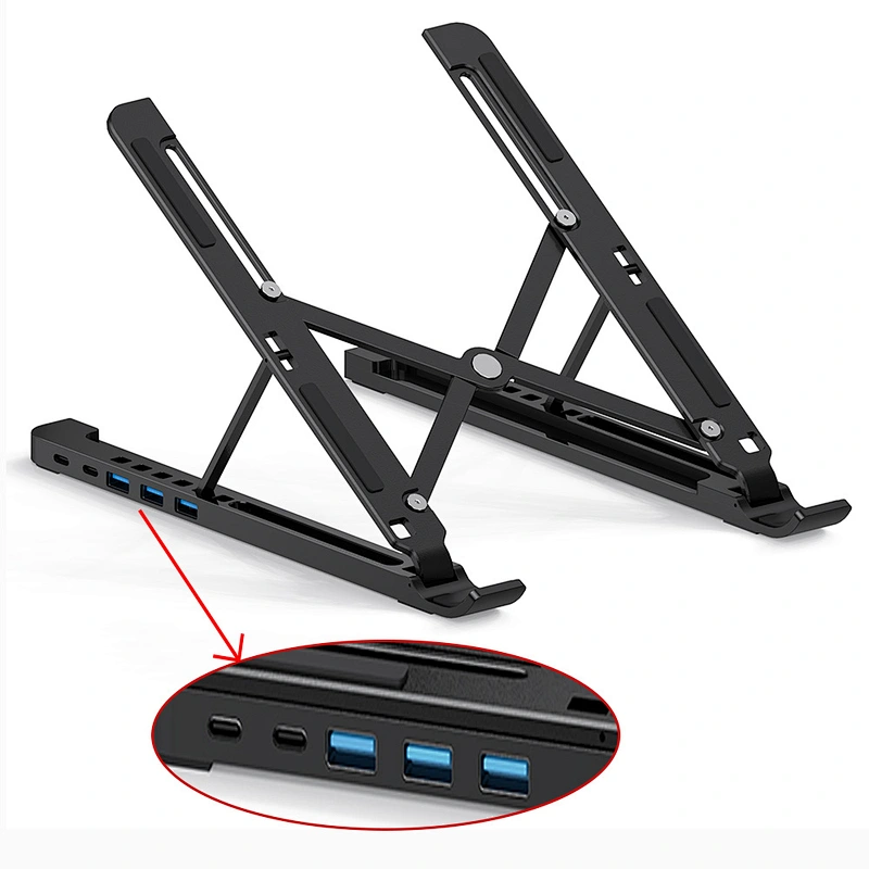 Wholesale X5U Foldable Dock Station Adjustable Laptop Stand With Usb Hub From Laptop Stand Factory